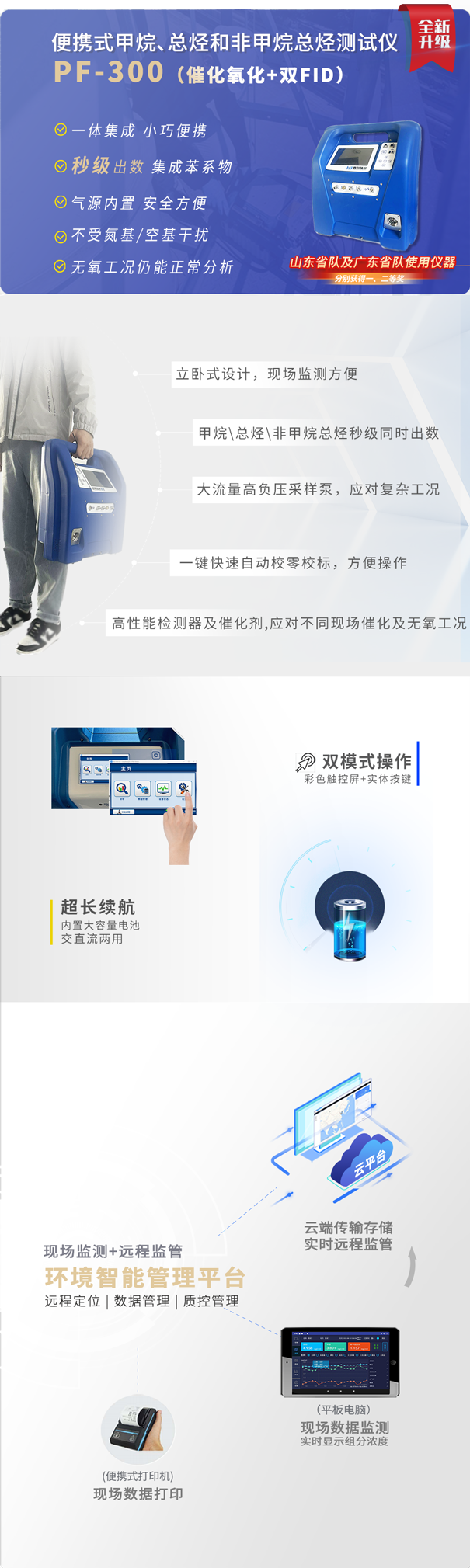 PF-300便携式非甲烷总烃分析仪全新升级版 PF-300便携式非甲烷总烃分析仪全新升级版